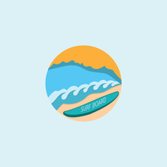 surf board logo vector