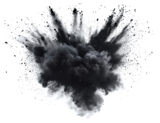 PNG Dust flying powder black white.