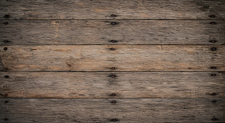 Rustic Wooden Plank Wall with Visible Nails