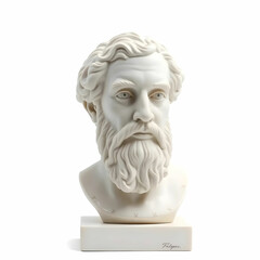 Obraz premium a bust of a philosopher isolated on the white background