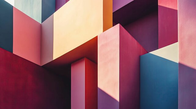Colorful stacked rectangular bars in pastel