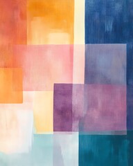 Abstract colorful shapes in soft hues.