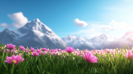 Obraz premium Colorful Nature and Flowers A field of colorful wildflowers in full bloom, creating a picturesque landscape of natural beauty and vibrant colors.
