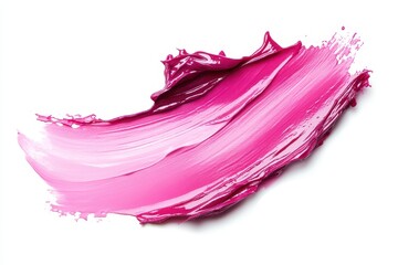 Close-up of a pink lipstick smear on a white background
