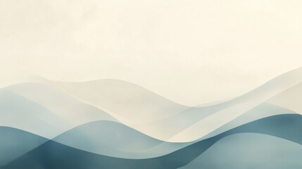 A calm and soothing illustration designed for a daily message, in soft, muted tones such as pastel blues, gentle greys, and pale beige.