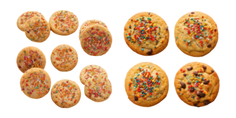 Colorful Cookies ,PNG set collection, isolated on transparent background