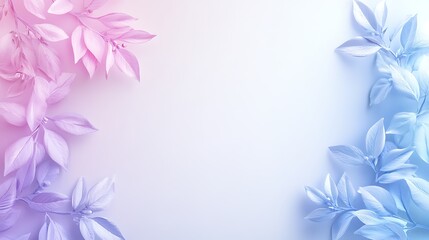 Naklejka premium Pastel Leaves Frame Blank Background Space
