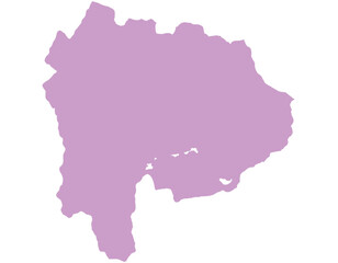 山梨県　地図　紫　イラスト