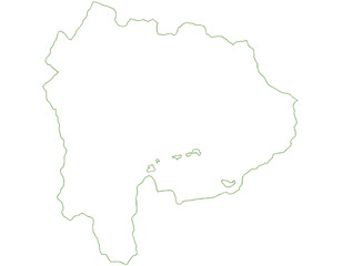Fototapeta premium 山梨県 地図 白 イラスト