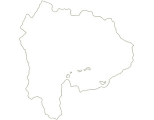 Obraz premium 山梨県 地図 白 イラスト