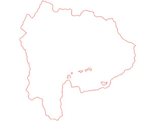 山梨県　地図　白　イラスト
