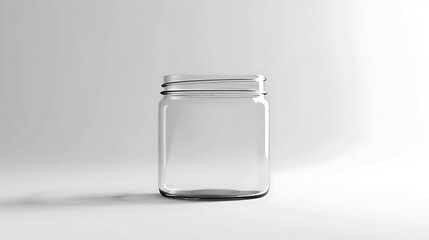 A classic clear glass jar on the beautifull empty background
