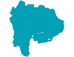 山梨県　地図　グリーン　斑点　イラスト