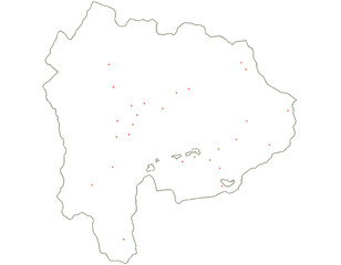 Obraz premium 山梨県 地図 白 斑点 イラスト