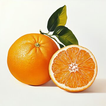orange with leaves
