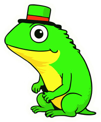 Lucky Frog – Green Amphibian with Hat