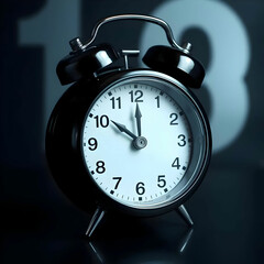 Alarm black silver number background