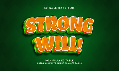 strong will editable text effect with a good and clean theme