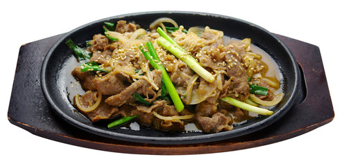 Korean Bulgogi on Hot Plate with Vegetables