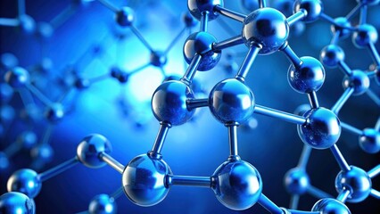 Blue molecule structure , science, technology, chemistry, research, molecular, model, abstract, nano, structure