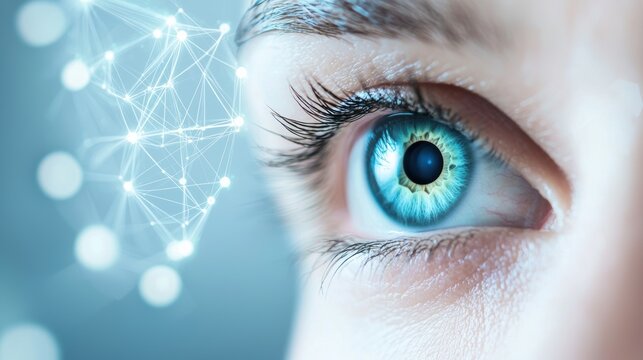 Eye Tracking Technology Medical professional using eye tracking technology to diagnose eye conditions and monitor patient progress, showcasing healthcare innovation.