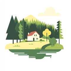 Secluded House Nestled Amongst Lush Green Forest