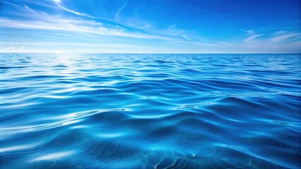 Obraz premium Blue water with gentle ripples and waves, creating a perfect summer background, blue water, ripples, waves, summer, background