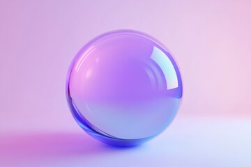 Fototapeta premium Abstract Glass Orb: Iridescent Sphere on Pastel Background