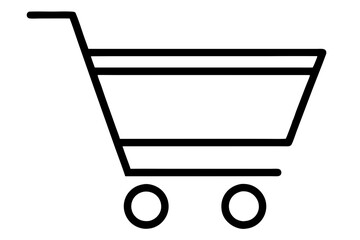 Stylized Shopping Cart Vector Icon - E-Commerce Design Element