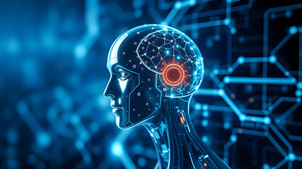 Artificial intelligence. Technology web background. Virtual concept 