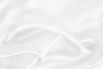 Obraz premium White fabric texture for background and design, beautiful pattern of silk or linen.