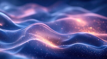 Minimalist abstract background with soft waves and subtle shimmering light effects