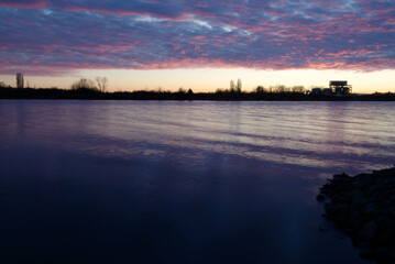 Sunset over river
