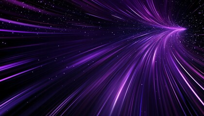 Purple Light Streaks Converge in a Dark Space
