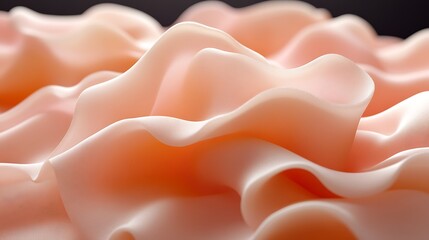 Abstract Peach Fabric Draped Softly In Waves