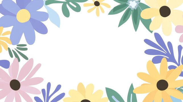 Elegant Abstract Floral Background Illustration with Copy Space - For Greetings Card and Decorative Design Concepts