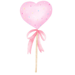 pink heart shaped lollipop