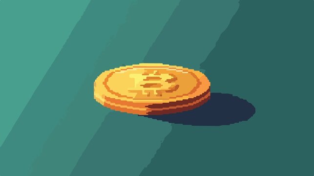 Coin Pixel Art Flat Vector Illustration - Powered by Adobe