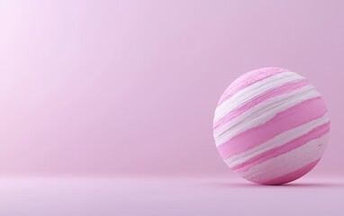 A stylized pink marble ball on a soft pink background for creative projects.