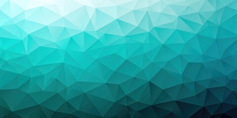 Obraz premium Abstract polygonal turquoise background with gradient colors, low poly, shapes, geometric, modern, digital, design