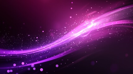 Digital purple particles wave and light abstract background with shining dots stars.
