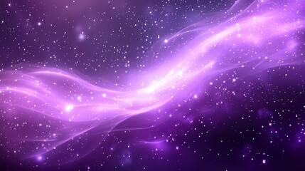 Fototapeta premium Digital purple particles wave and light abstract background with shining dots stars.