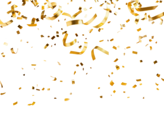 PNG Gold confetti background celebration decoration.