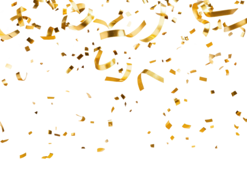 PNG Gold confetti background celebration decoration.