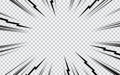Comic zoom explosion in transparent background. vector illustration.
