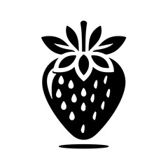 Strawberry Silhouette Icon: A simple yet striking silhouette of a strawberry, capturing the essence of the fruit in a bold and iconic design.