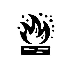 Fiery Icon: A bold and graphic illustration of a stylized flame bursting upwards, symbolizing energy, passion, and intensity.  