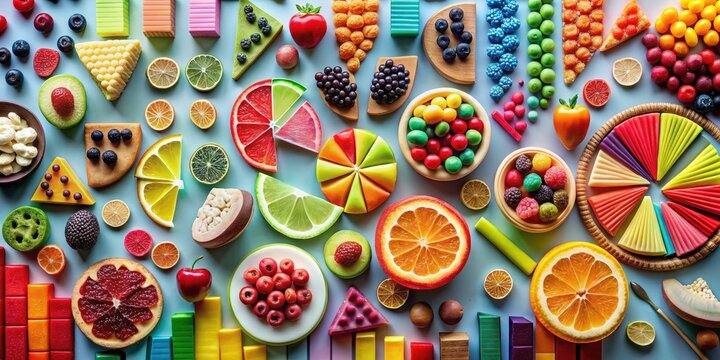 Delicious data:  Financial analytics visualized through captivating food photography for business understanding.