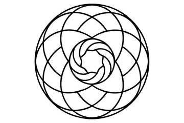 Abstract Circular Line Art Pattern for Wallpaper - SVG Vector Design