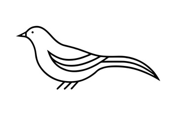 Minimalist Bird Silhouette in Line Art Style for Ornithology and Wildlife Design (SVG)